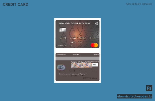 USA New York Community Bank Mastercard Beispielvorschau